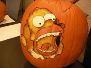pumpkin carving ideas cartoon homer simpson