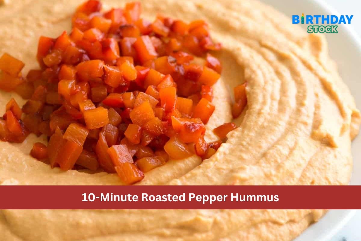 10-Minute Roasted Pepper Hummus