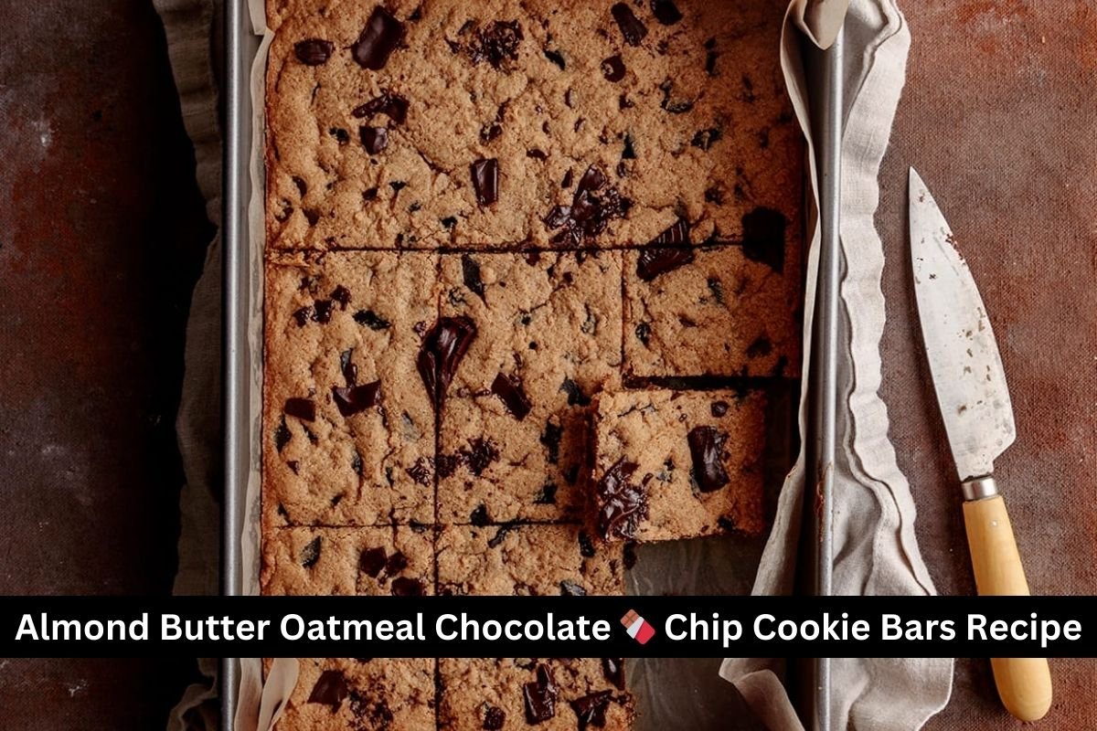 Almond Butter Oatmeal Chocolate Chip Cookie Bars Recipe