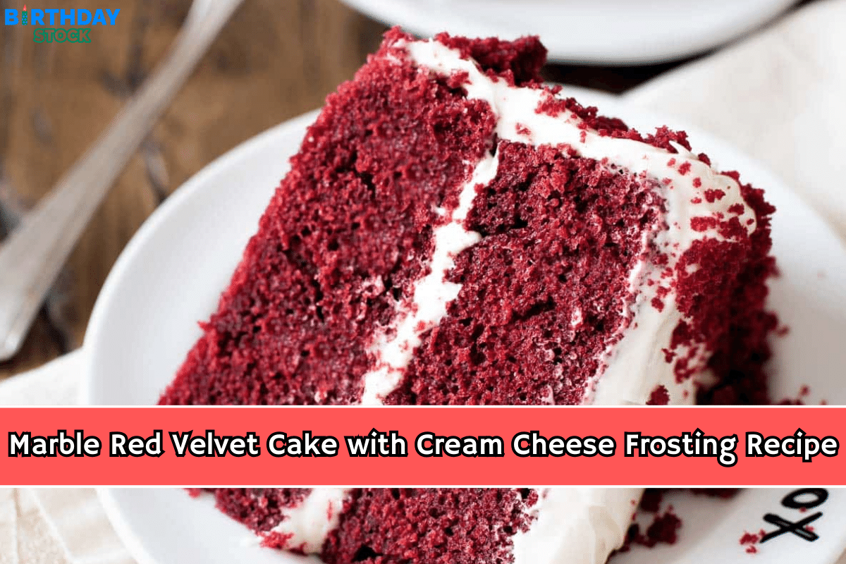 Marble Red Velvet Cake with Cream Cheese Frosting Recipe