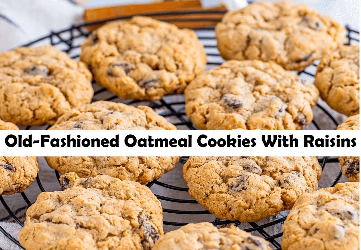 OldFashioned Oatmeal Cookies With Raisins Birthday Stock
