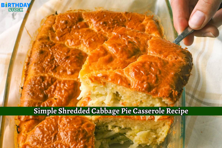 Simple Shredded Cabbage Pie Casserole Recipe