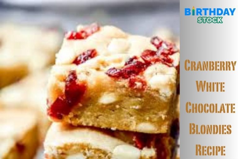 Cranberry White Chocolate Blondies Recipe