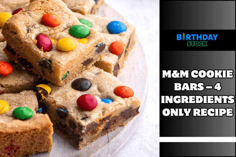 M&M Cookie Bars – 4 Ingredients Only Recipe