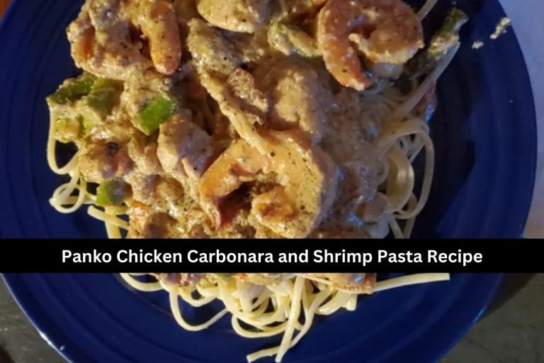 Panko Chicken Carbonara and Shrimp Pasta Recipe