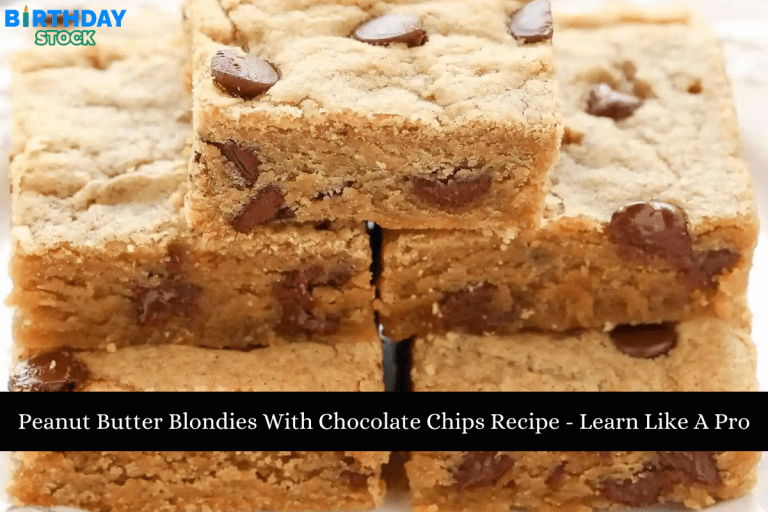 Peanut Butter Blondies With Chocolate Chips Recipe - Learn Like A Pro