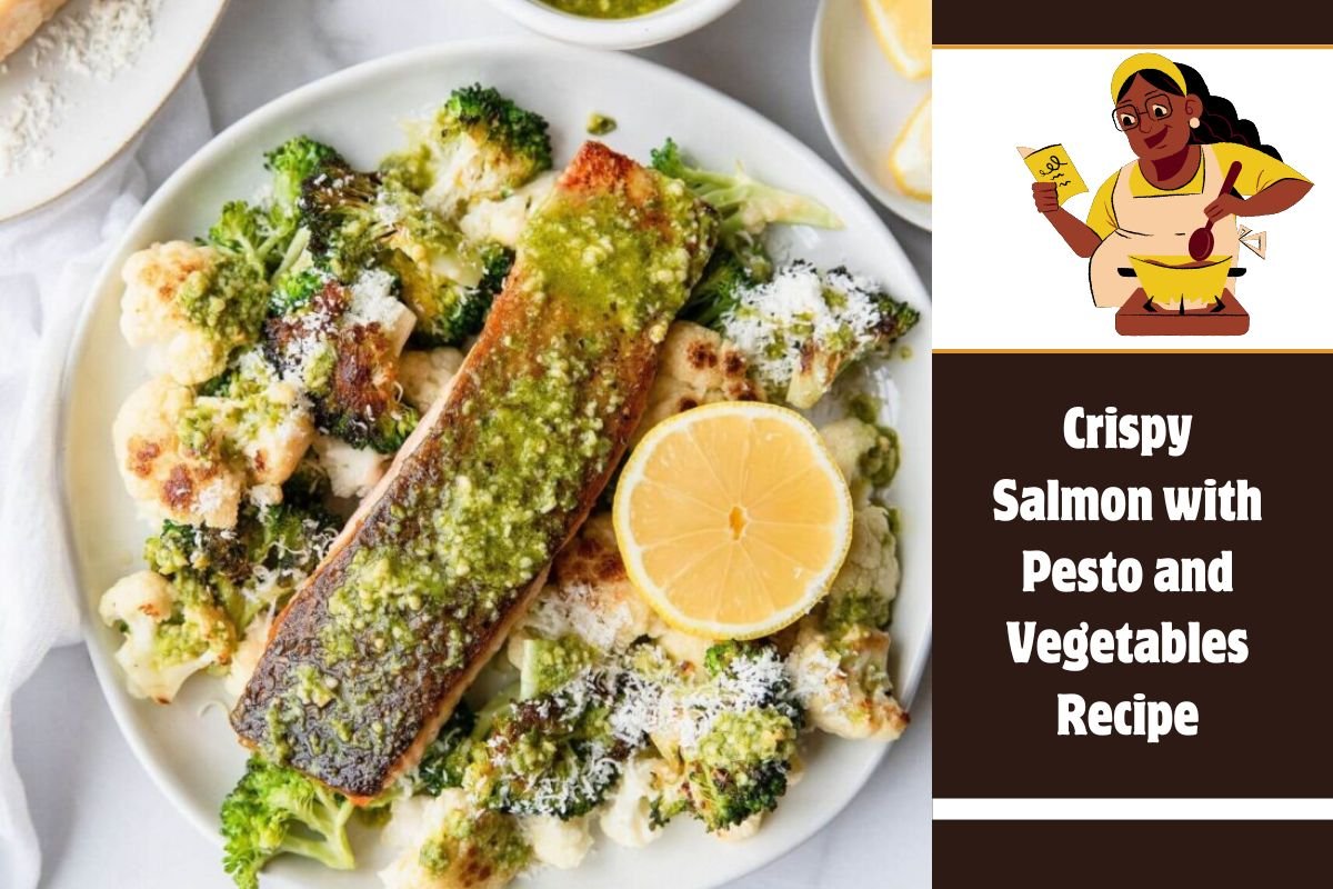 Crispy Salmon with Pesto and Vegetables Recipe