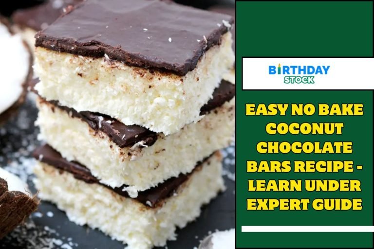 Easy No Bake Coconut Chocolate Bars Recipe - Learn under Expert Guide
