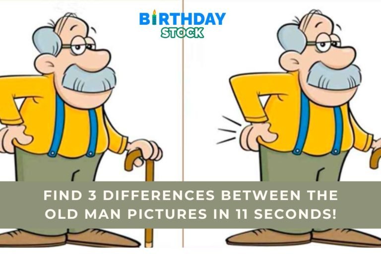 Find 3 differences between the old man pictures in 11 seconds!
