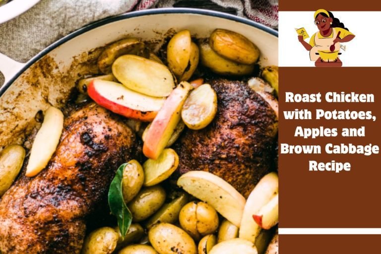 Roast Chicken with Potatoes, Apples and Brown Cabbage Recipe