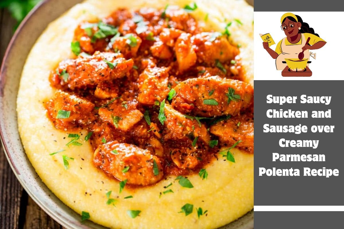 Super Saucy Chicken And Sausage Over Creamy Parmesan Polenta Recipe ...