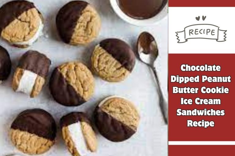 Chocolate Dipped Peanut Butter Cookie Ice Cream Sandwiches Recipe