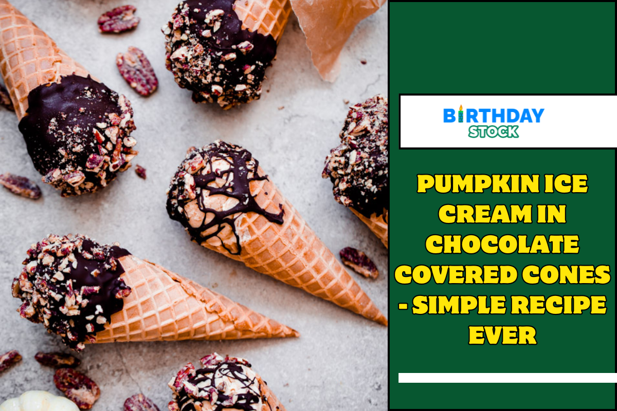 Pumpkin Ice Cream in Chocolate Covered Cones - Simple Recipe Ever