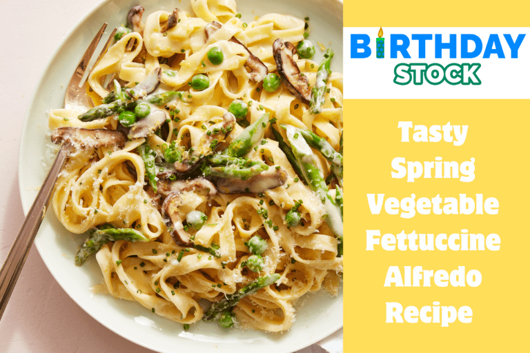 Tasty Spring Vegetable Fettuccine Alfredo Recipe 