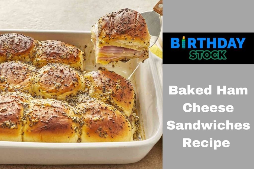 Baked Ham Cheese Sandwiches Recipe Birthday Stock Baked Ham Cheese Sandwiches Recipe Birthday Stock