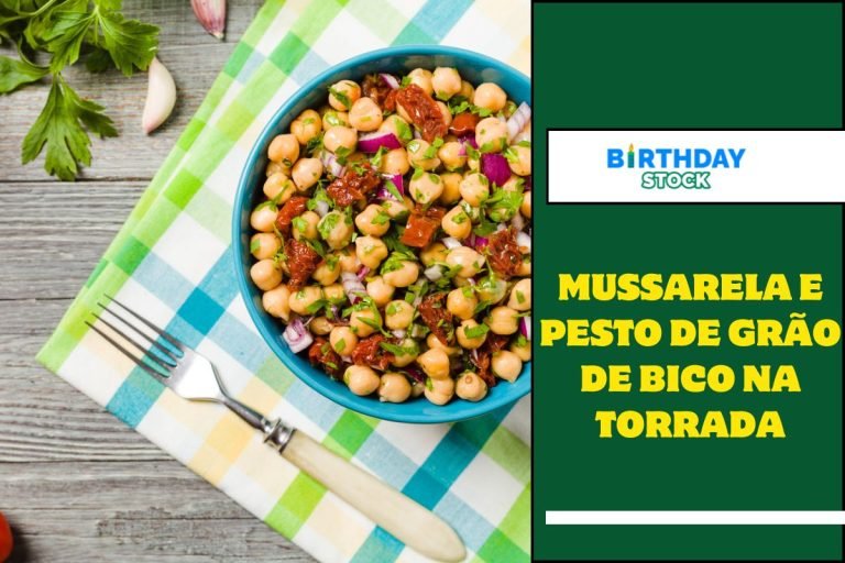 Mussarela e pesto de grão de bico na torrada