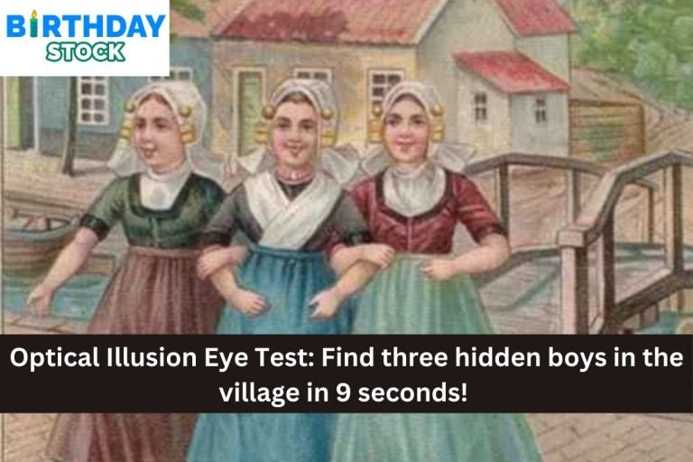 Optical Illusion Eye Test: Find three hidden boys in the village in 9 seconds!