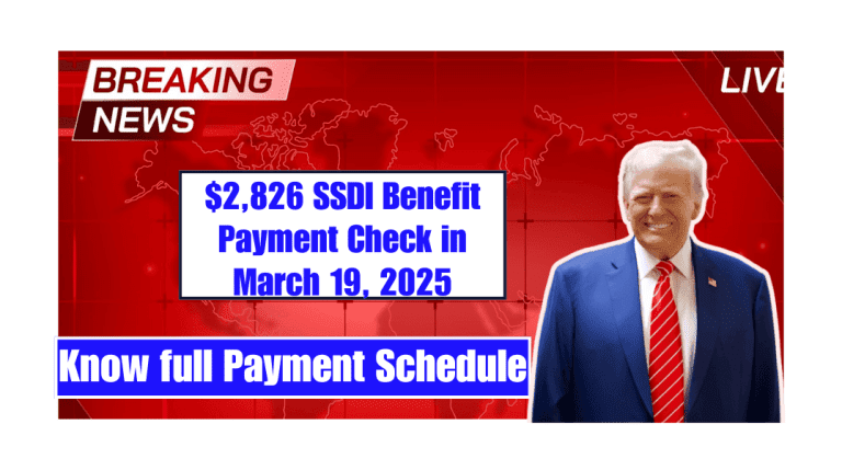 $2,826 SSDI Benefit Payment Check in March 19, 2025